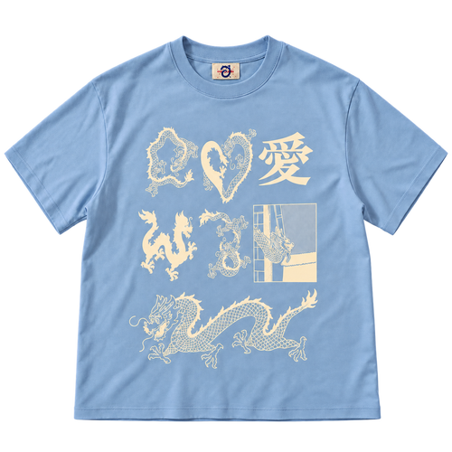 Love Letters Dragon Tee - Sky Blue